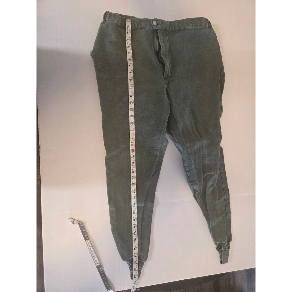 Kokomo Style Vintage Olive Green Stirrup Pants Womens 18W High Waist Tapered Leg - Picture 3 of 5